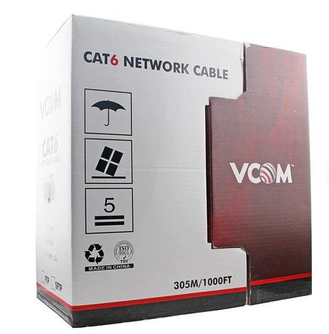 Cable de Red Cat6 FTP CCA VCOM – Rollo 305 mt