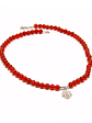 Collar de piedras ágata cornalina y mano de Fátima de plata - Miniatura 1