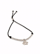 Pulsera de hilo regulable flor de loto y detalles de plata - Miniatura 1