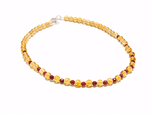 Collar de piedras citrino y ágatas granate
