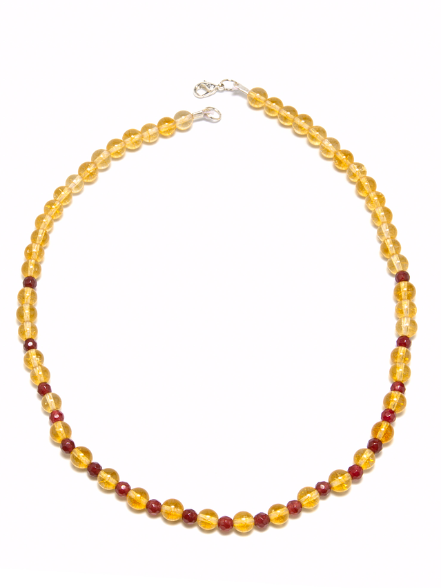 Collar de piedras citrino y ágatas granate 2