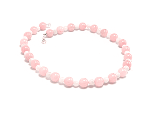 Collar de piedras cuarzo rosado y piedra luna