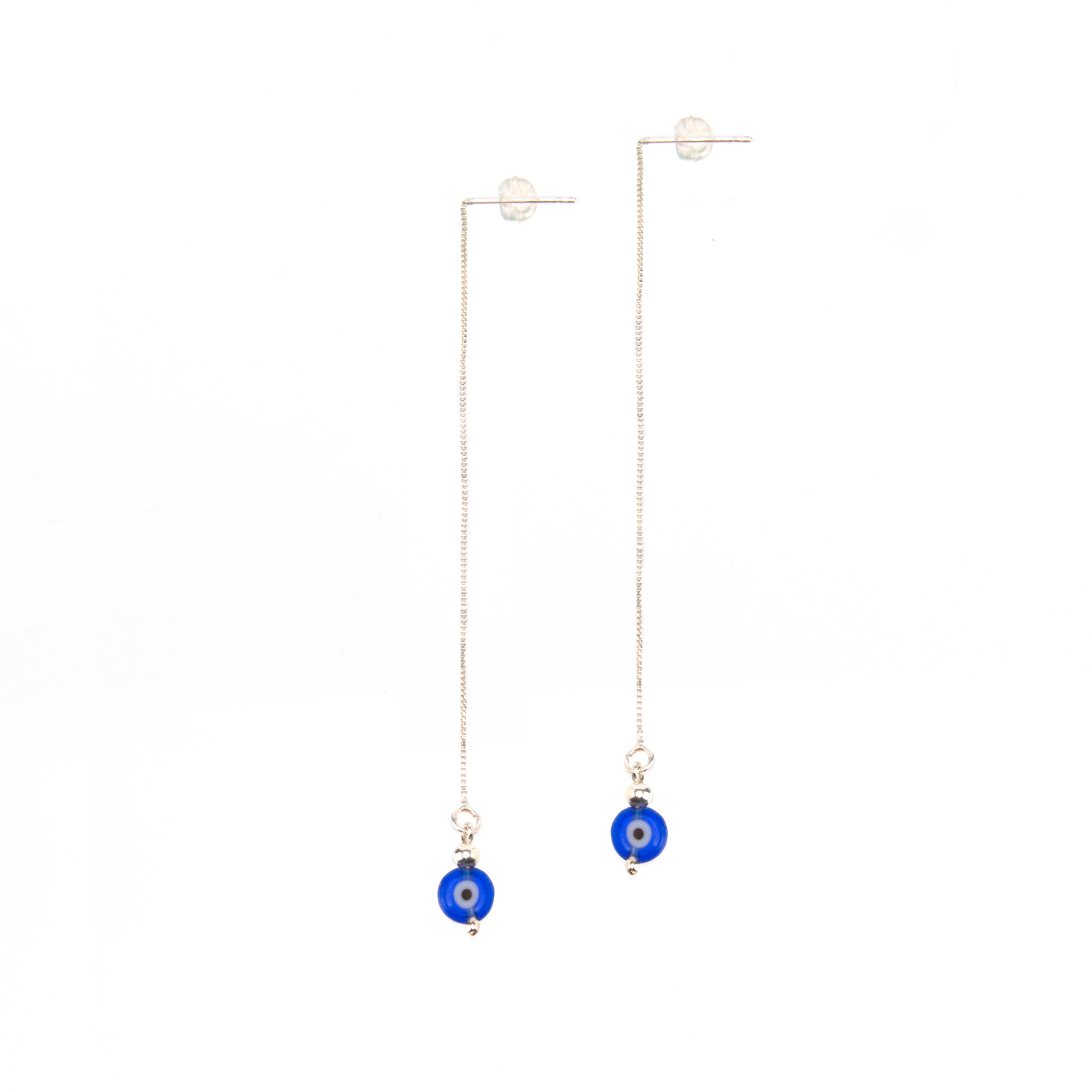 Aros Plata 925 Ojo Turco Pluma