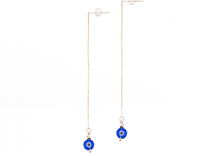 Aros de plata y ojo turco azul