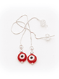 Aros de plata y ojo turco rojo - Miniatura 1