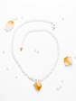 Collar de piedras cuarzo blanco y colgante citrino - Miniatura 2