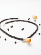 Collar de piedras ágatas negras y colgante citrino - Miniatura 1