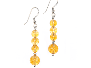 Aros de piedra citrino y detalles de plata