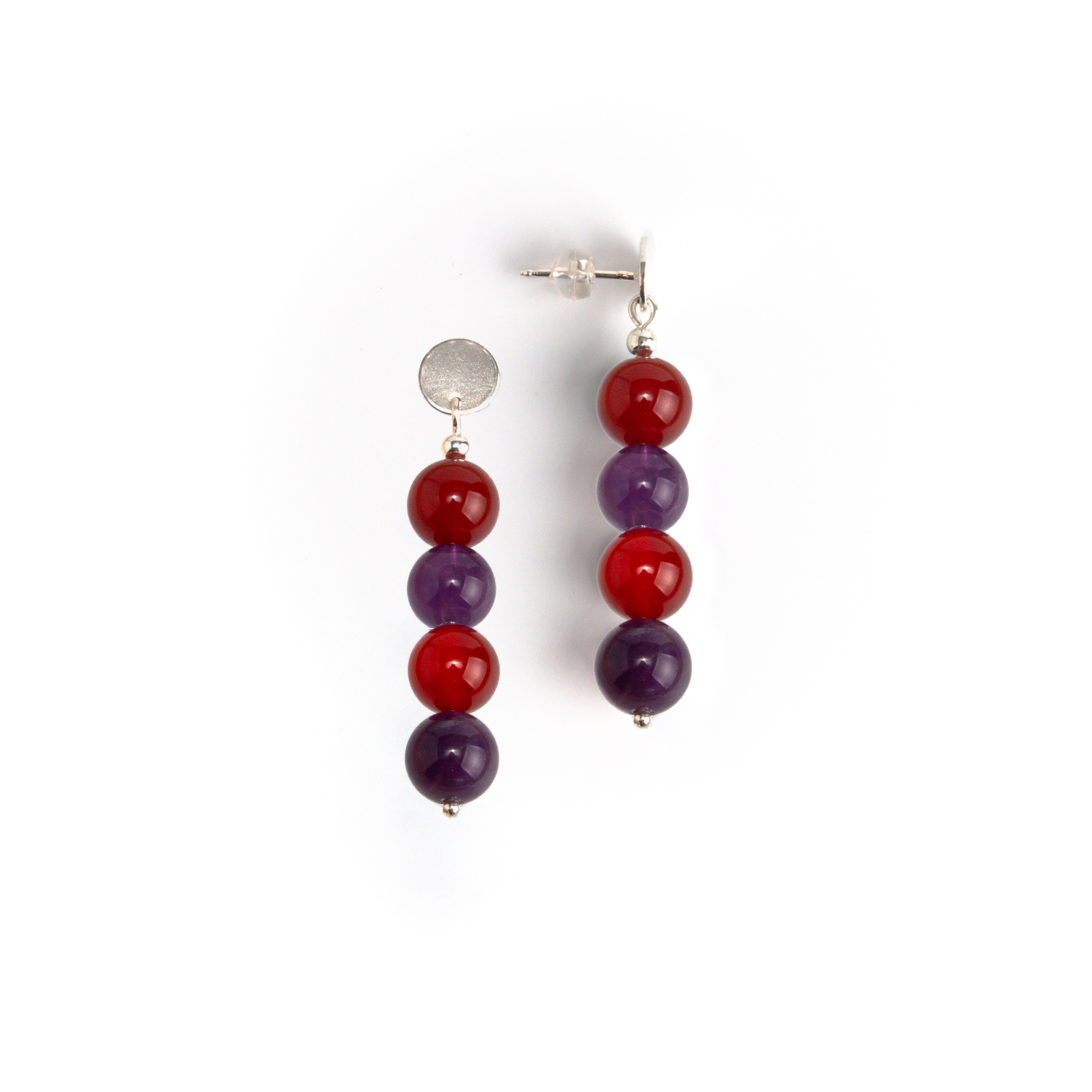 Collar "Coraje" en piedras Cornalina, Coral Rojo y Ágatas. 🎁 Lleva Aros de Regalo! Enchape de Oro 18k