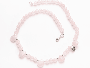 Collar gotas cuarzo rosa