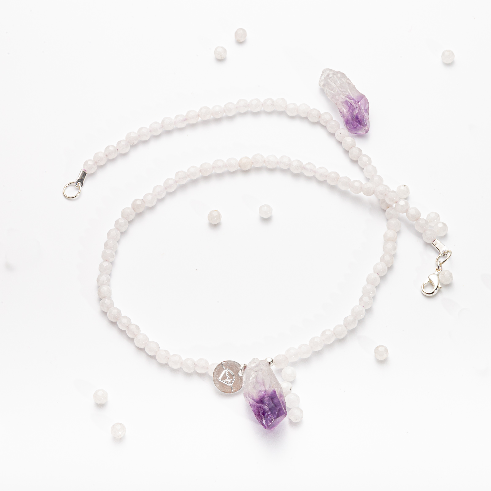 Collar "Mi Inicial" Con Cuarzo Blanco