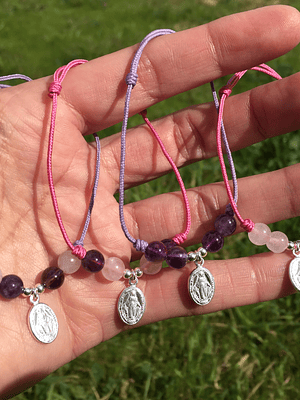 Pulseras medallita virgen de los rayos niñita