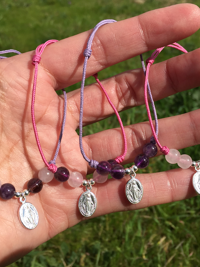 Pulseras medallita virgen de los rayos niñita 1