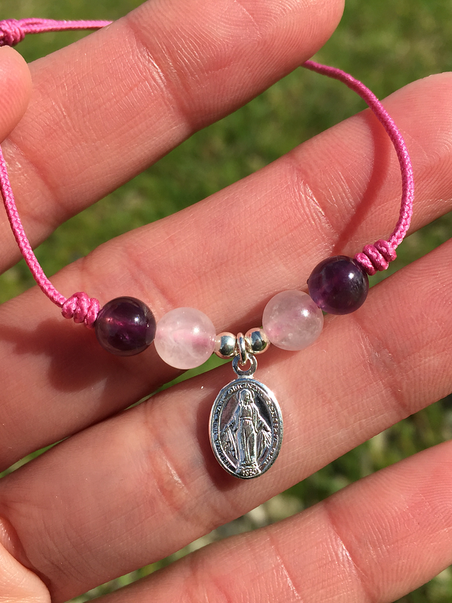 Pulseras medallita virgen de los rayos niñita 4