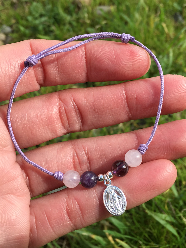 Pulseras medallita virgen de los rayos niñita 5