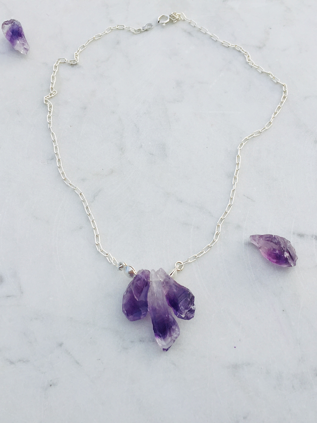 Cadena de plata 980 y amatista 3