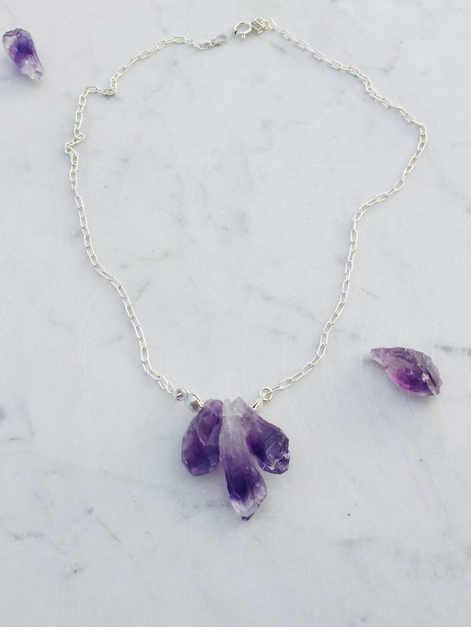 Cadena de plata 980 y amatista 3