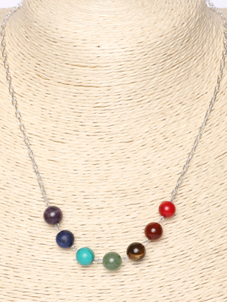 Cadena plata con piedras de los 7 chackras 2