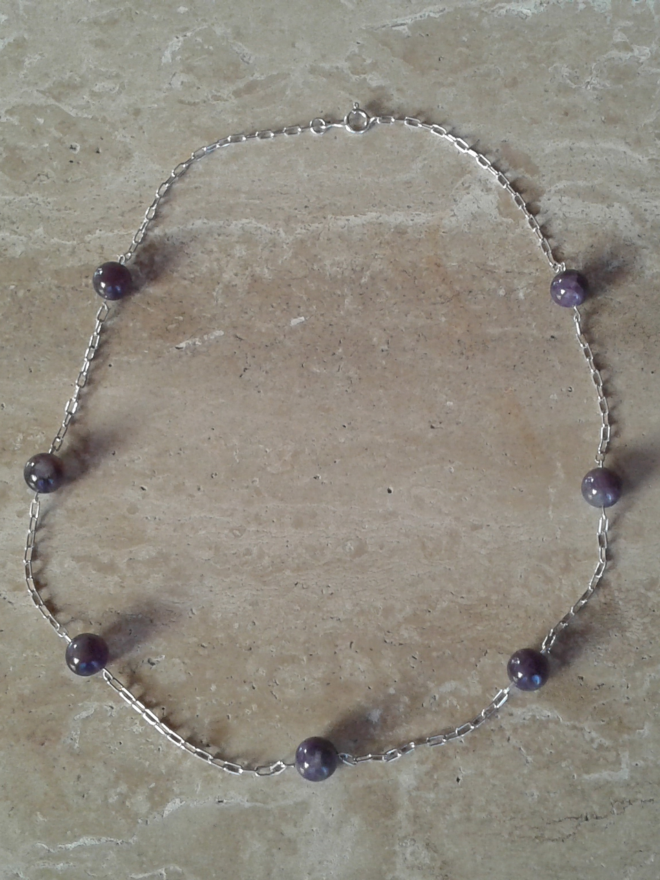 Cadena de plata y piedras amatista 2