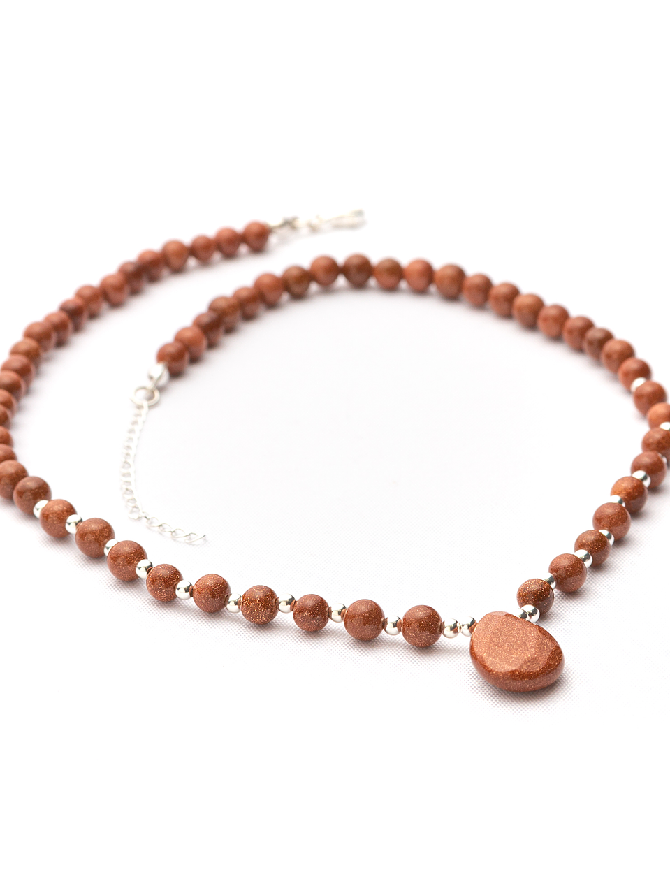 Collar de piedra del sol y detalles de plata 1