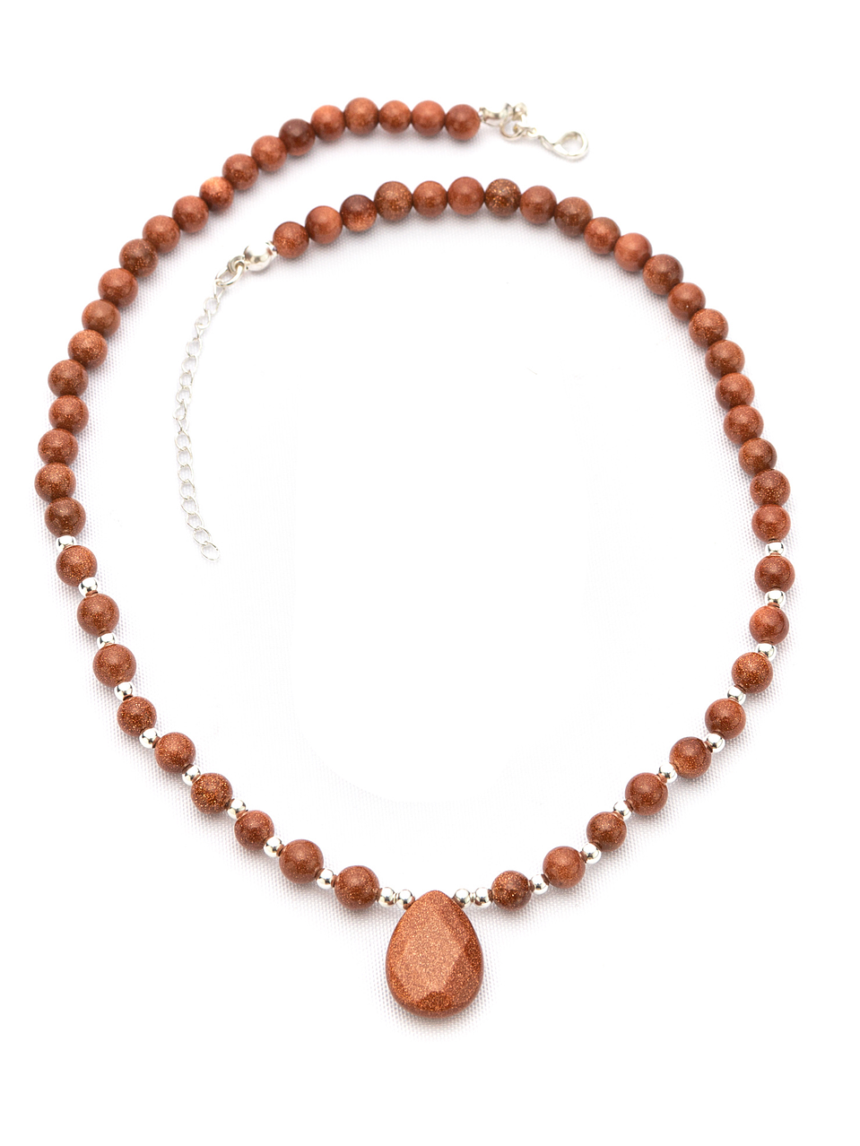 Conjunto gota de piedras del sol y detalles de plata 4