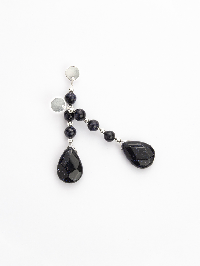 Conjunto gota de piedras lluvia de estrellas y detalles de plata 2