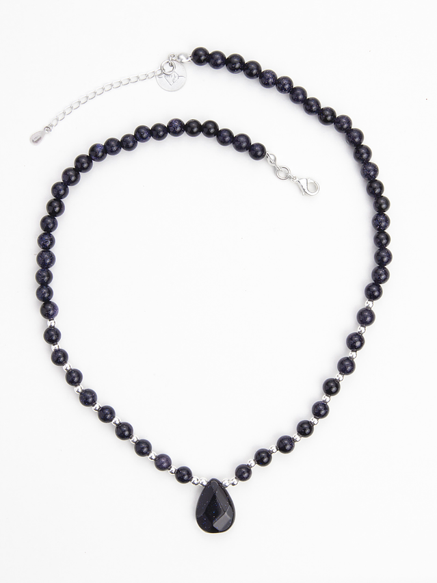 Conjunto gota de piedras lluvia de estrellas y detalles de plata 3