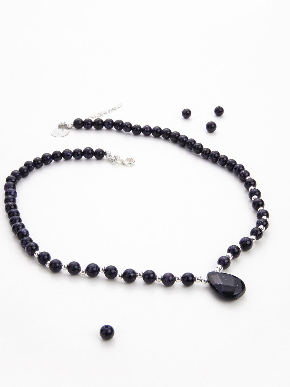 Conjunto gota de piedras lluvia de estrellas y detalles de plata 4