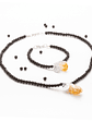 Conjunto de collar y pulsera de ágatas negras y colgante citrino - Miniatura 1