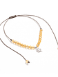 Collar trébol de hilo regulable con piedras citrino - Miniatura 1