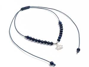 Collar reina de hilo regulable con lapislazuli