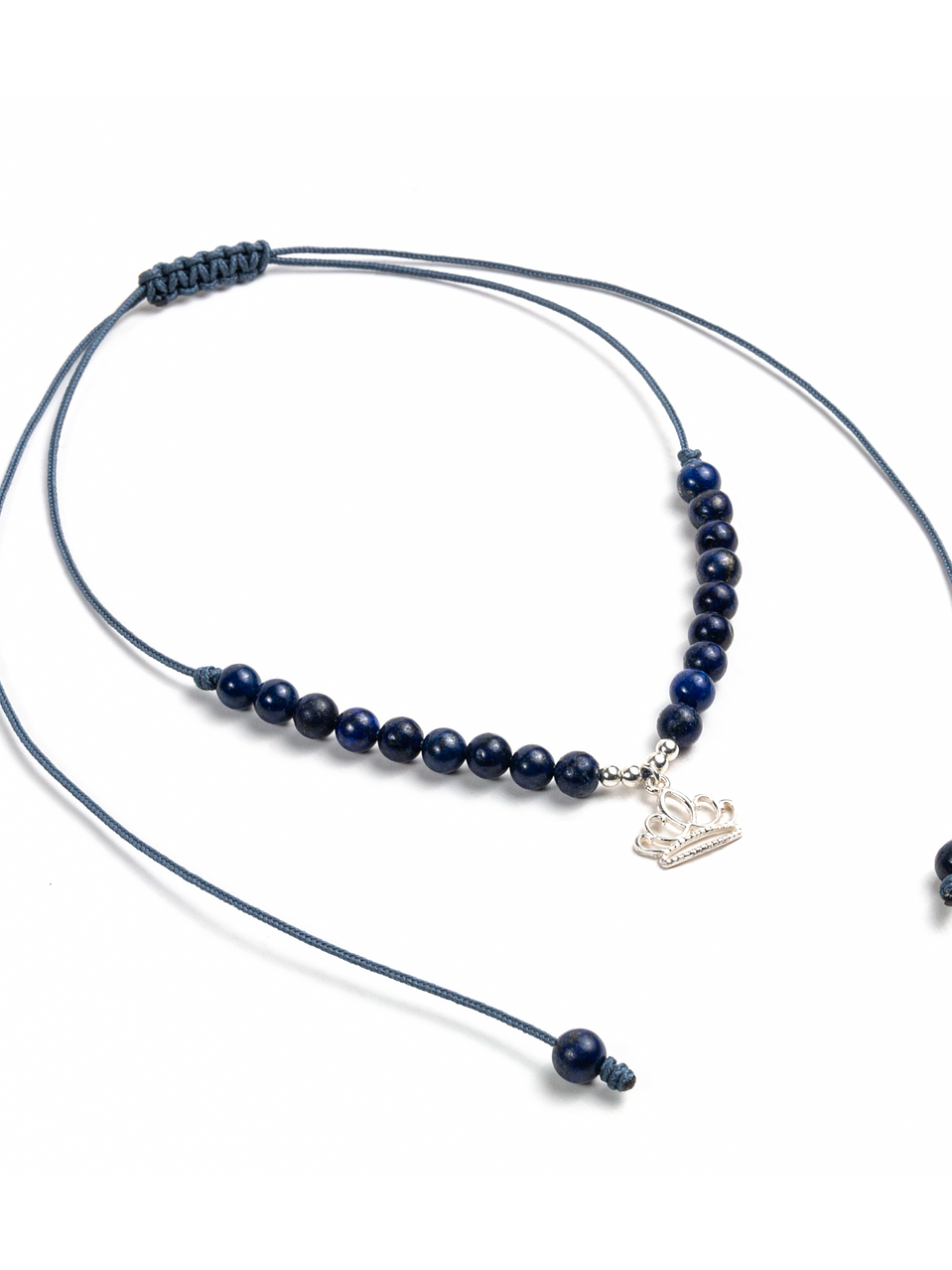Collar reina de hilo regulable con lapislazuli 1
