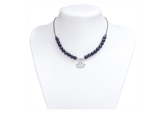 Collar reina de hilo regulable con lapislazuli