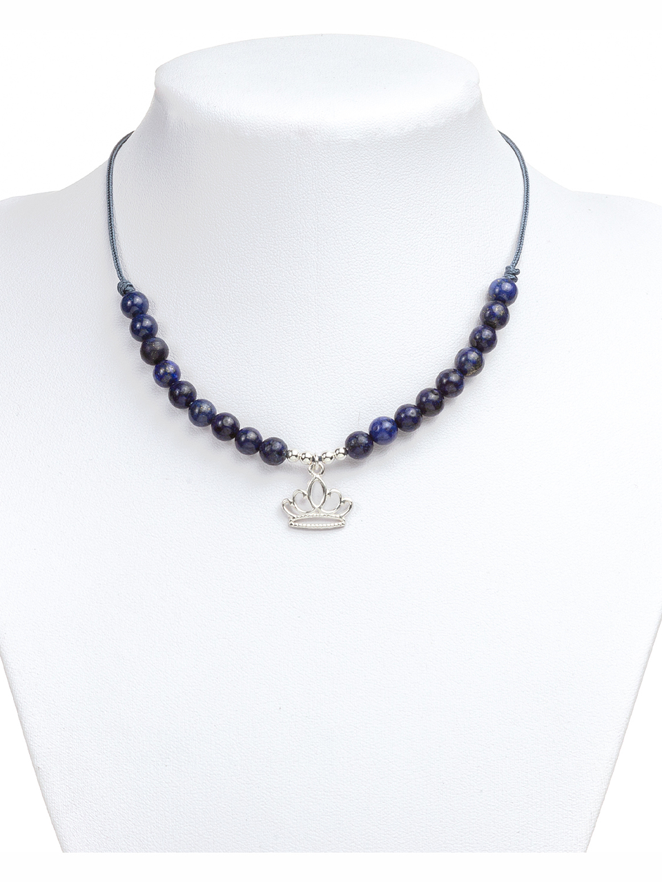 Collar reina de hilo regulable con lapislazuli 2