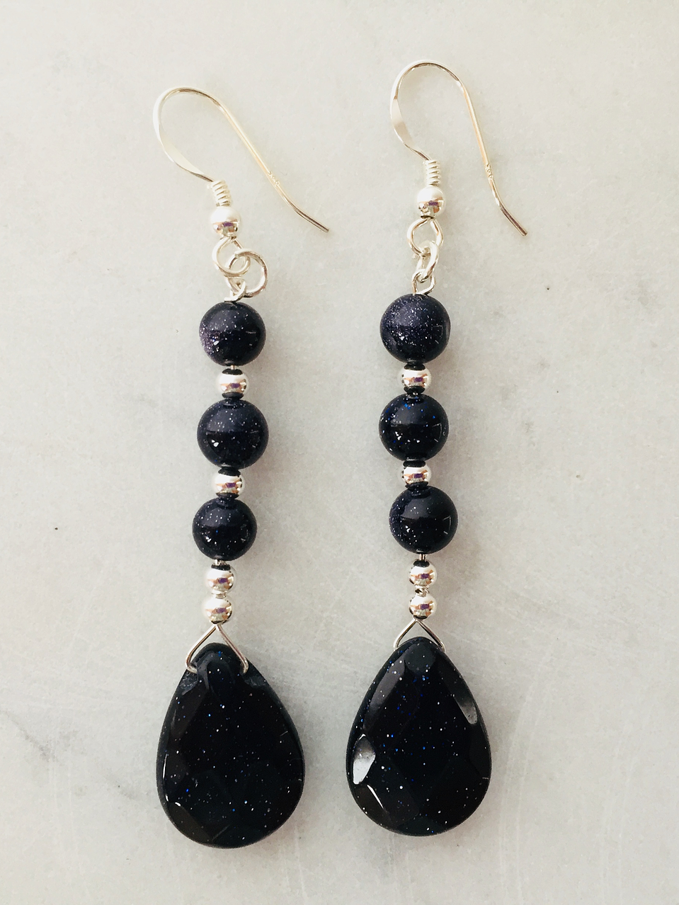 Aros de piedras lluvia de estrellas y detalles de plata 1