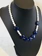 collar de piedras lapislazuli, cuarzo blanco y detalles de plata - Miniatura 3