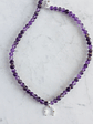 Collar de piedras amatista y colgante herradura de plata - Miniatura 3