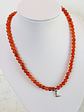 Collar de piedras ágata cornalina e inicial de plata - Miniatura 2