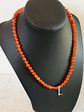 Collar de piedras ágata cornalina e inicial de plata - Miniatura 3
