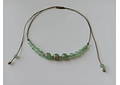 Collar de hilo regulable de piedras jade verde y detalles de plata