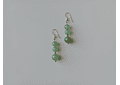 Aros de piedras jade verde y pelotita de plata