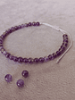 Tobillera regulable de piedras amatista - Miniatura 1