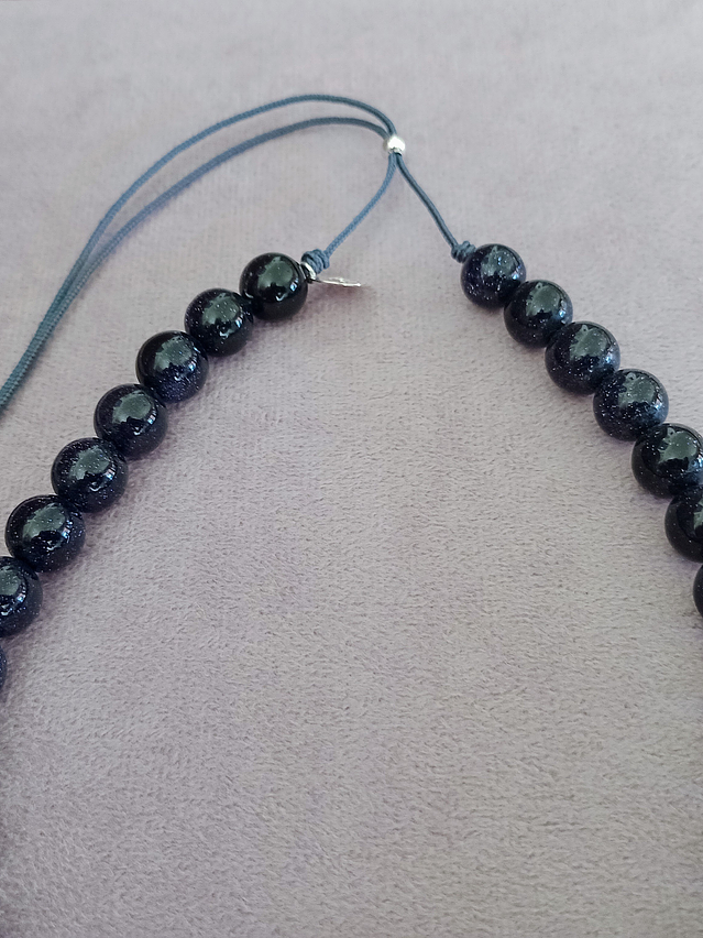 Conjunto de aros y collar de hilo regulable de piedras lluvia de estrellas 4