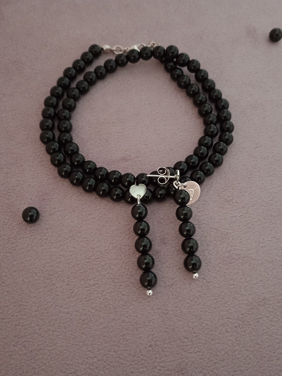 Conjunto de collar y aros de piedras turmalina 4