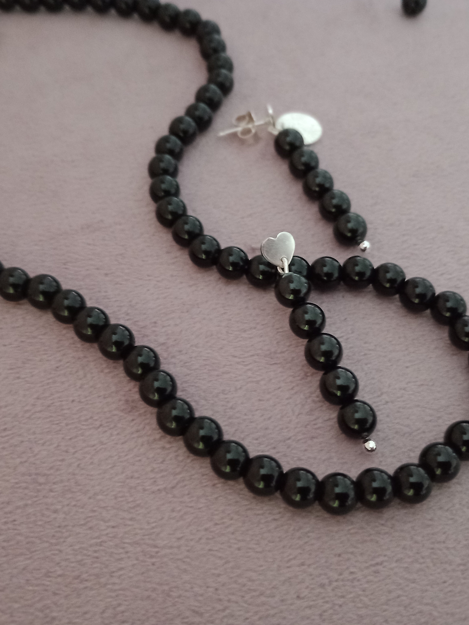Conjunto de collar y aros de piedras turmalina 6