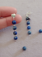 Aros de piedras lapislázuli y detalles de plata - Miniatura 1