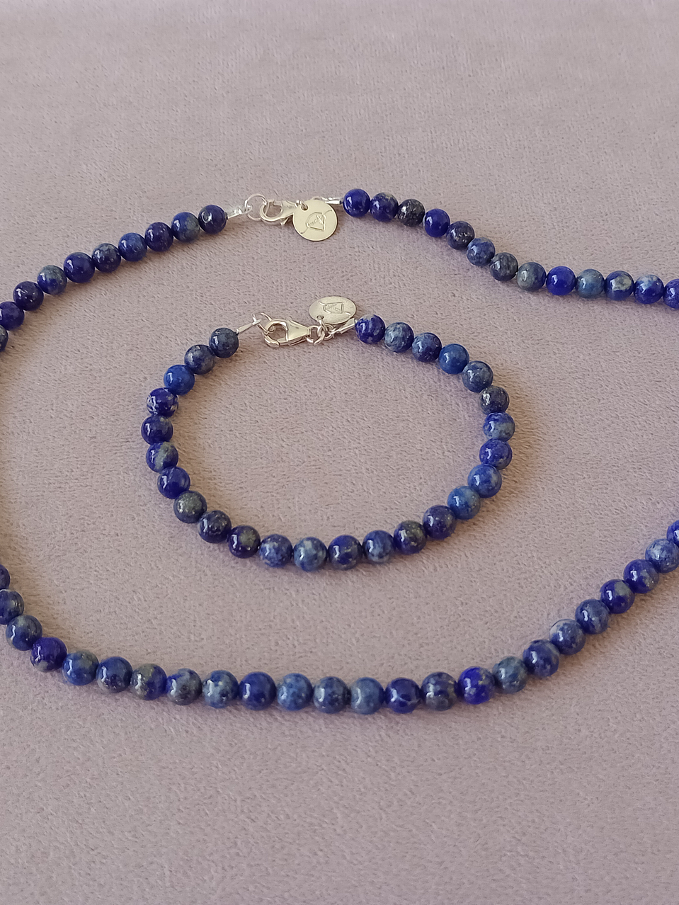 Conjunto de collar y pulsera de piedras lapislázuli 1