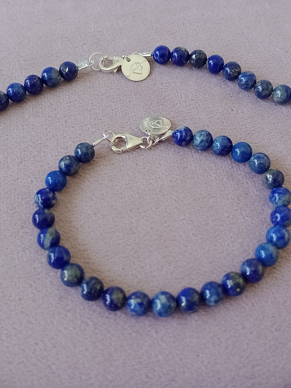 Conjunto de collar y pulsera de piedras lapislázuli 2