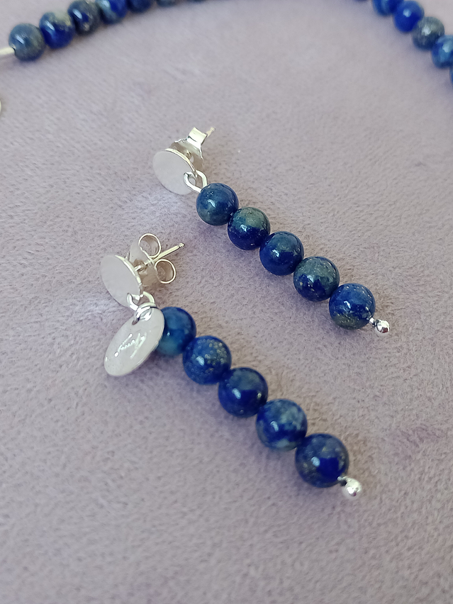 Aros de piedras lapislázuli 2