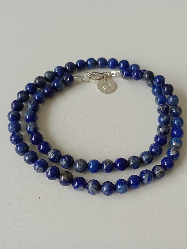 Conjunto de collar y aros de piedras lapislazuli 5